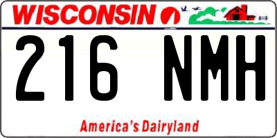 WI license plate 216NMH