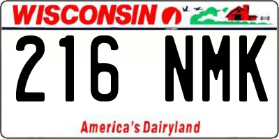 WI license plate 216NMK
