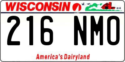 WI license plate 216NMO