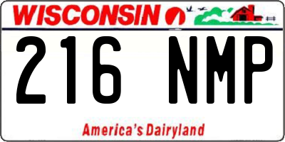 WI license plate 216NMP