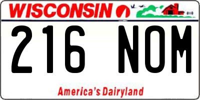 WI license plate 216NOM