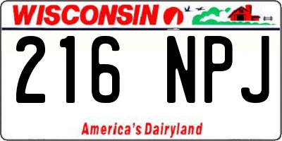 WI license plate 216NPJ