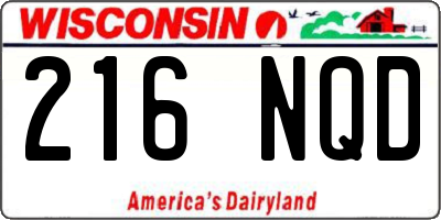 WI license plate 216NQD