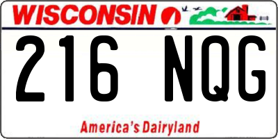WI license plate 216NQG