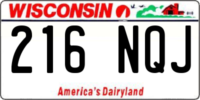 WI license plate 216NQJ