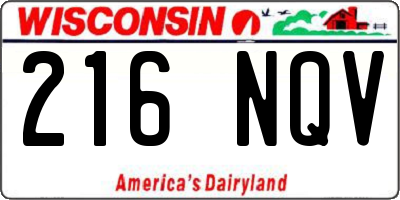 WI license plate 216NQV