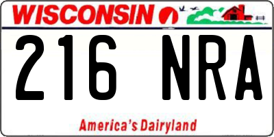 WI license plate 216NRA