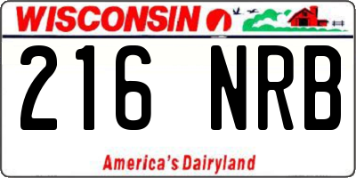 WI license plate 216NRB
