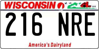 WI license plate 216NRE