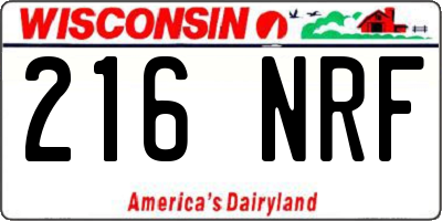WI license plate 216NRF