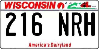 WI license plate 216NRH