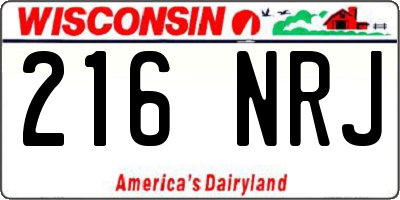 WI license plate 216NRJ