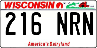 WI license plate 216NRN