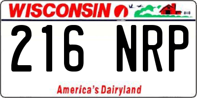 WI license plate 216NRP