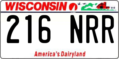 WI license plate 216NRR