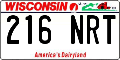 WI license plate 216NRT