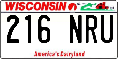 WI license plate 216NRU