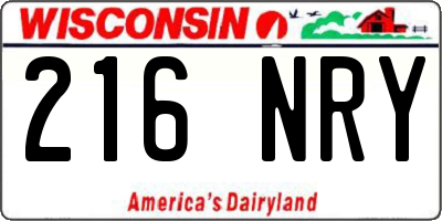 WI license plate 216NRY