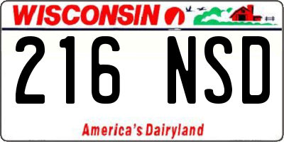 WI license plate 216NSD