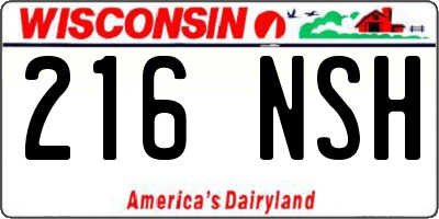 WI license plate 216NSH