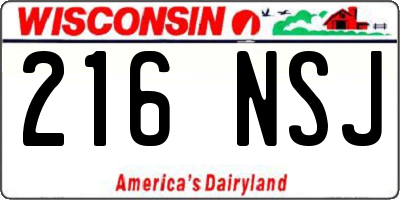 WI license plate 216NSJ
