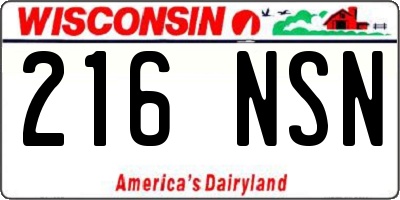 WI license plate 216NSN