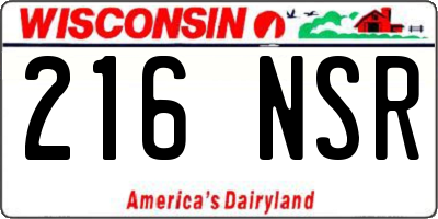 WI license plate 216NSR
