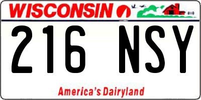 WI license plate 216NSY
