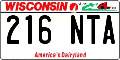 WI license plate 216NTA