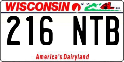 WI license plate 216NTB