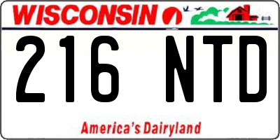WI license plate 216NTD