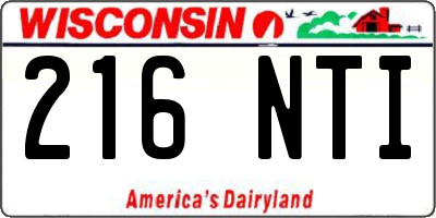 WI license plate 216NTI