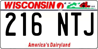 WI license plate 216NTJ