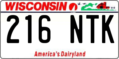 WI license plate 216NTK