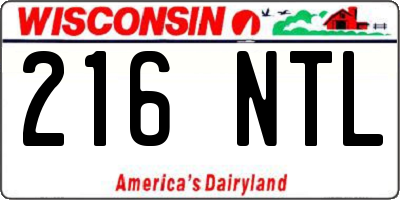 WI license plate 216NTL