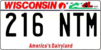 WI license plate 216NTM