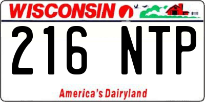 WI license plate 216NTP