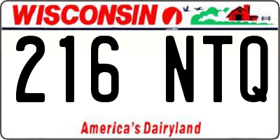 WI license plate 216NTQ