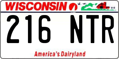 WI license plate 216NTR