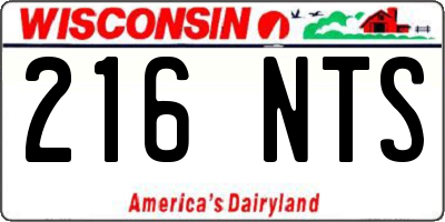 WI license plate 216NTS