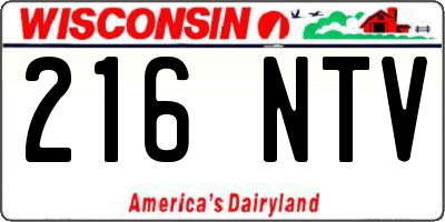 WI license plate 216NTV