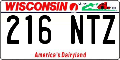 WI license plate 216NTZ