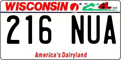 WI license plate 216NUA
