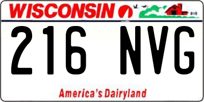 WI license plate 216NVG