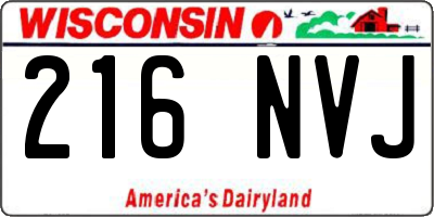 WI license plate 216NVJ
