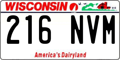 WI license plate 216NVM