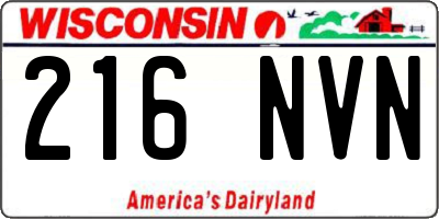 WI license plate 216NVN