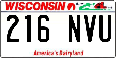 WI license plate 216NVU