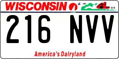 WI license plate 216NVV