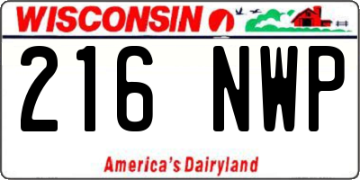 WI license plate 216NWP